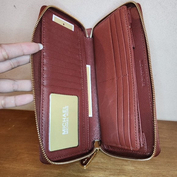 Michael Kors Maroon Continental Wallet - Picture 2 of 4